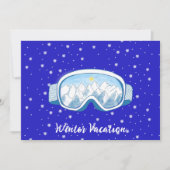 Invitation Ski Goggles Snowflake Danse Customisée Vacances (Devant)