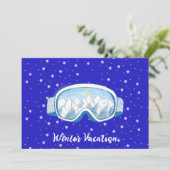Invitation Ski Goggles Snowflake Danse Customisée Vacances (Debout devant)