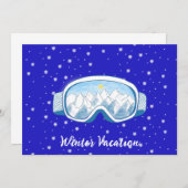 Invitation Ski Goggles Snowflake Danse Customisée Vacances (Devant / Derrière)