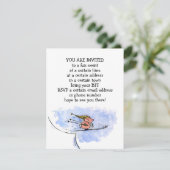 Invitation Ski Jump Pig Annonces de fête de vacances (Debout devant)