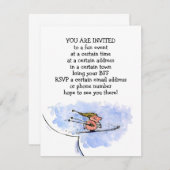 Invitation Ski Jump Pig Annonces de fête de vacances (Devant / Derrière)