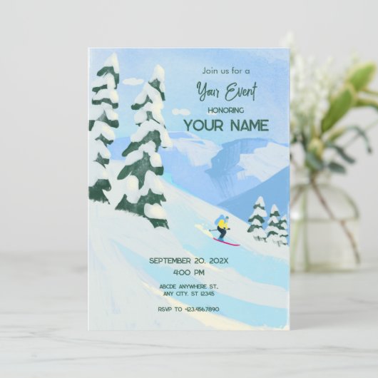 Invitation Ski Montagne (Debout devant)