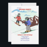Invitation Ski Party<br><div class="desc">Une invitation pour la fête de ski pour enfants avec deux enfants sur les pistes de ski. (Photo de Freepik). La carte est facile à customiser avec votre libellé, police et couleur de police. Pas exactement ce que vous cherchez ? Tous nos produits peuvent être conçus sur mesure pour répondre...</div>