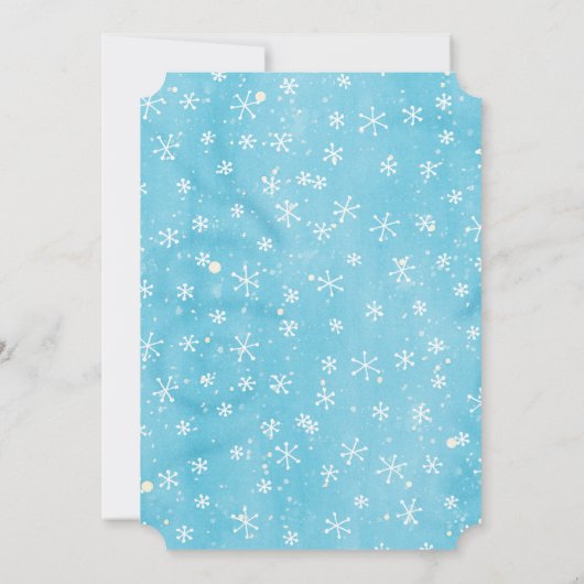 Invitation Ski Pingouin Anniversaire Ski Falling Snow (Dos)