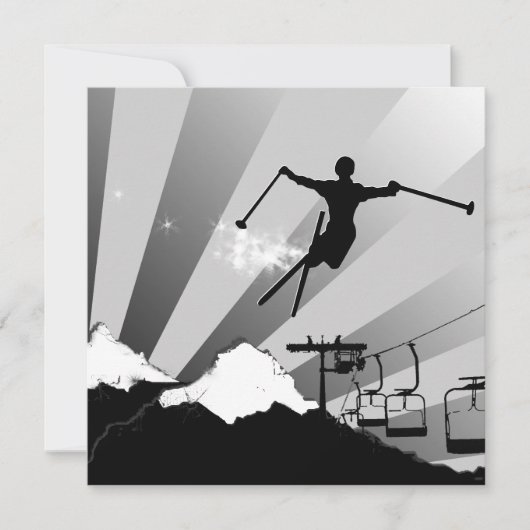 Invitation ski : piste en poudre (Devant)