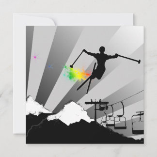 Invitation ski : piste en poudre arc-en-ciel