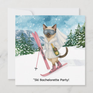 Invitation Ski pour la mariée sur la pente Bachelorette Party