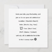 Invitation Ski pour la mariée sur la pente Bachelorette Party (Dos)