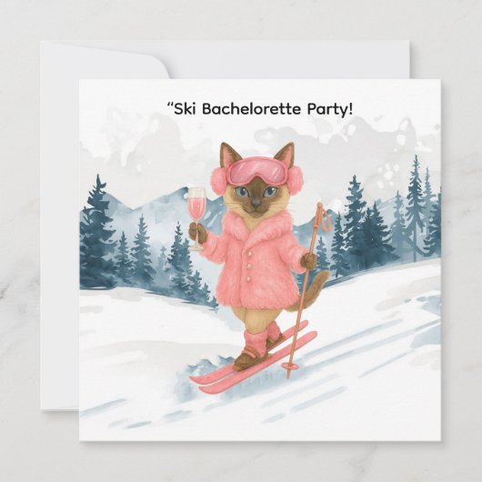 Invitation Ski pour la mariée sur la pente Bachelorette Party (Devant)