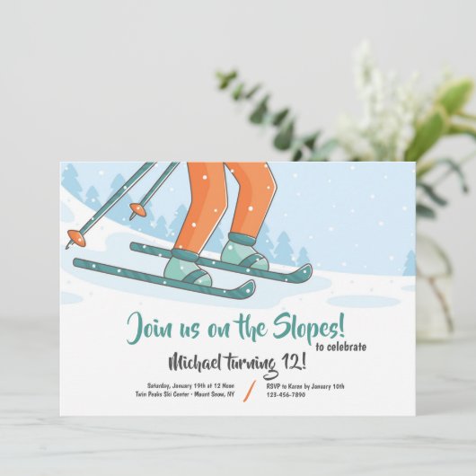 Invitation ski sur les pistes (Debout devant)