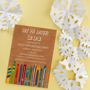 Invitation Ski Ya Later N'importe quelle décennie Retro Ski A