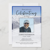 Invitation Skier Snowboarder Life Celebration Photo Funeral (Devant)