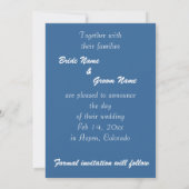 Invitation skieurs qui s'embrassent - annonce de réservation (Dos)