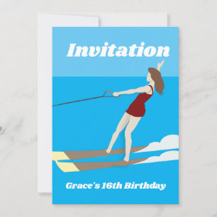 Invitation Skis nautiques de style vintage