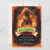Invitation Skull Biker de Hell Halloween Flames (Devant)