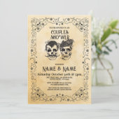 Invitation Skull Couple's Shower Party Halloween gothique (Debout devant)