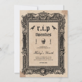 Invitation Skull RIP Twenties 20s Victorian 30th Birthday