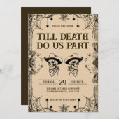 Invitation Skull Romance Till Death Do Us Part Wedding (Devant / Derrière)