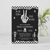 Invitation Skull Skeleton Bad to the Bone 2nd Birthday  (Debout devant)