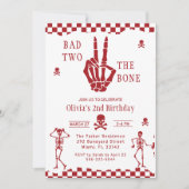 Invitation Skull Skeleton Bad to the Bone 2nd Birthday (Devant)