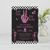 Invitation Skull Skeleton Bad to the Bone 2nd Birthday (Debout devant)