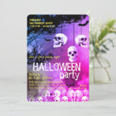 Invitation Skull Skeleton Halloween Party Freaky Night (Debout devant)