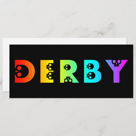 Invitation skullphabe arc-en-ciel (Devant / Derrière)