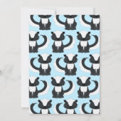 Invitation Skunk Cute Kids 1er Anniversaire Party Blue Boys (Dos)