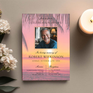 Invitation Sky Beach Coucher du soleil Célébration de la vie 