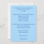 Invitation Sky Blue 65e anniversaire Mariage Commande personn (Dos)