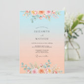 Invitation Sky Blue Dreamy Sunset Wedding (Debout devant)
