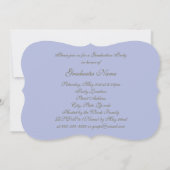 Invitation Sky Blue et Gold Floral Casquette 2025 Graduation  (Dos)