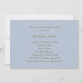 Invitation Sky Blue et Gold Silhouette 2025 Graduation Party (Dos)