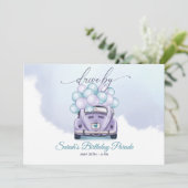Invitation Sky Blue et Lilac Surprise DriveBy Anniversaire (Debout devant)