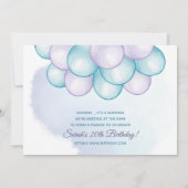 Invitation Sky Blue et Lilac Surprise DriveBy Anniversaire (Dos)