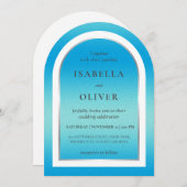 Invitation Sky blue light gradient wedding (Devant / Derrière)