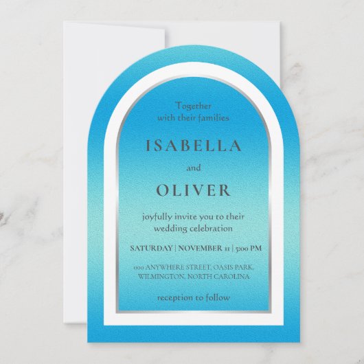 Invitation Sky blue light gradient wedding (Devant)