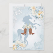 Invitation Sky Blue Rustic Country Western Fête des mariées (Dos)