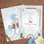 Invitation Sky Blue Rustic Country Western Fête des mariées<br><div class="desc">Elégance rencontre rustique dans cette belle invitation formelle pour un pays western/ranch douche nuptiale thématique. Tout le texte est personnalisable et certains éléments peuvent être arrangés pour mieux adapter vos informations. Consultez la boutique Jolie Invitation pour plus de variations de ce design et des articles correspondants.</div>
