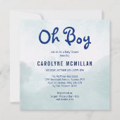 Invitation Sky Blue Sage Vert Botanique Bébé Boy Douche (Devant)