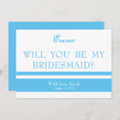 Invitation Sky Blue Serez-Vous Ma Femme D'Accueil (Devant / Derrière)