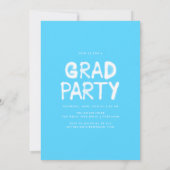 Invitation Sky Blue Spray Paint Photo Party Graduation (Dos)