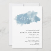 Invitation Sky Blue Watercolor Boy Baby shower (Devant)
