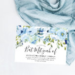 Invitation Sky Blue Watercolor Floral Bar Mitzvah Bat mitzvah<br><div class="desc">Sky Blue Aquarelle Floral Bar Mitzvah Invitation Bat mitzvah Voir la collection correspondante dans Niche et Nest Store</div>
