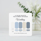 Invitation Sky Blue Wedding Color Palette Card (Debout devant)