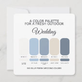 Invitation Sky Blue Wedding Color Palette Card (Devant)