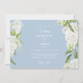 Invitation Sky Blue White Hydrangeas Mariage (Devant)