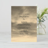 Invitation Sky Cloudy Gold Brown Sepia Art Mariage Pittoresqu (Debout devant)