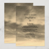 Invitation Sky Cloudy Gold Brown Sepia Art Mariage Pittoresqu (Devant / Derrière)