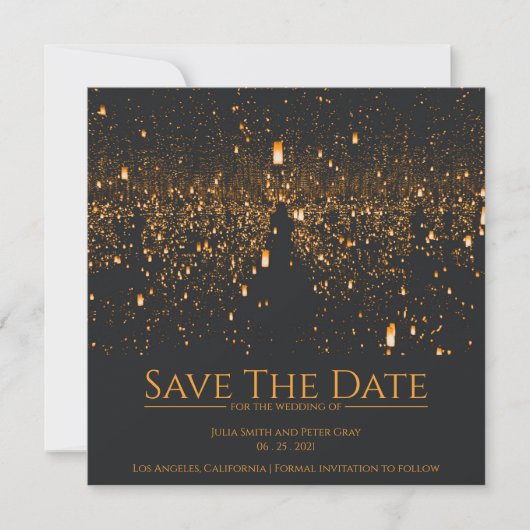 Invitation Sky Lights Enregistrer Le Mariage Date (Devant)